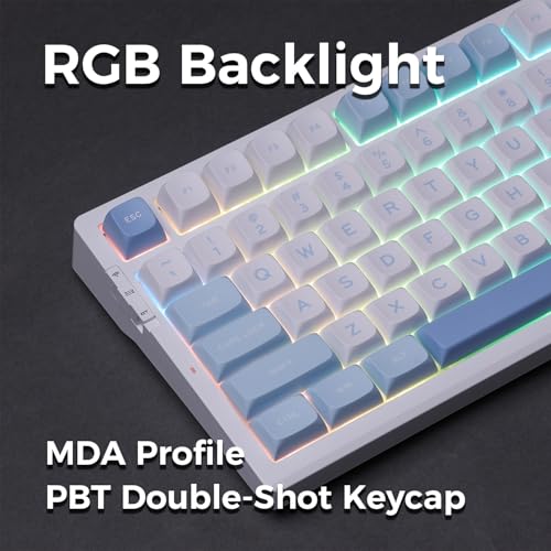 Image of MCHOSE G98 Wireless Mechanical Keyboard, 98 Keys, Gasket Mounted, Five Layers Dampening, RGB Backlit, 2.4GHz /BT /Wired Tri-Mode, Hot Swappable (Blue, Cabbage Tofu Switch)
