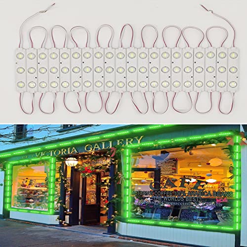 Image of LED Module, LED Windows Lights Green 100pcs 49.8 Ft 5730 SMD 150LM Per LED Module IP65 Waterproof Decorative Light for Advertising Signs with Tape Adhesive Backside (Green Light)