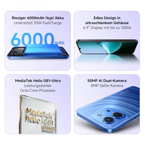 XIAOMI XIAOMI Redmi 15C Smartphone 4GB+256GB, 6,9" 120Hz Display, 50MP AI Dual-Kamera, 6000mAh Akku, 7,99mm schlank, Twilight Orange - Detailansicht 2 | TV | Video | Foto