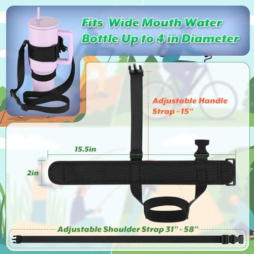 Cosmos Water Tumbler Holder Strap Travel Tumbler Carrier Water Bottle Sling Strap for 30-40 Oz Insulated Cup Travel Mug Accessory Compatible with Stanley Tumbler Cup for Travel Hiking Walking Camping