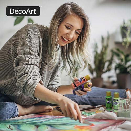 Image of DecoArt Americana Acrylic Paint Set - Essential Pastel Colors, 9 Bottles (2 fl oz) - Art and Craft Acrylic Paints for Canvas, Wood, and More
