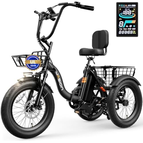 Jasion Electric Tricycle for Adults, Electric Trike 3 Wheel Electric Bike