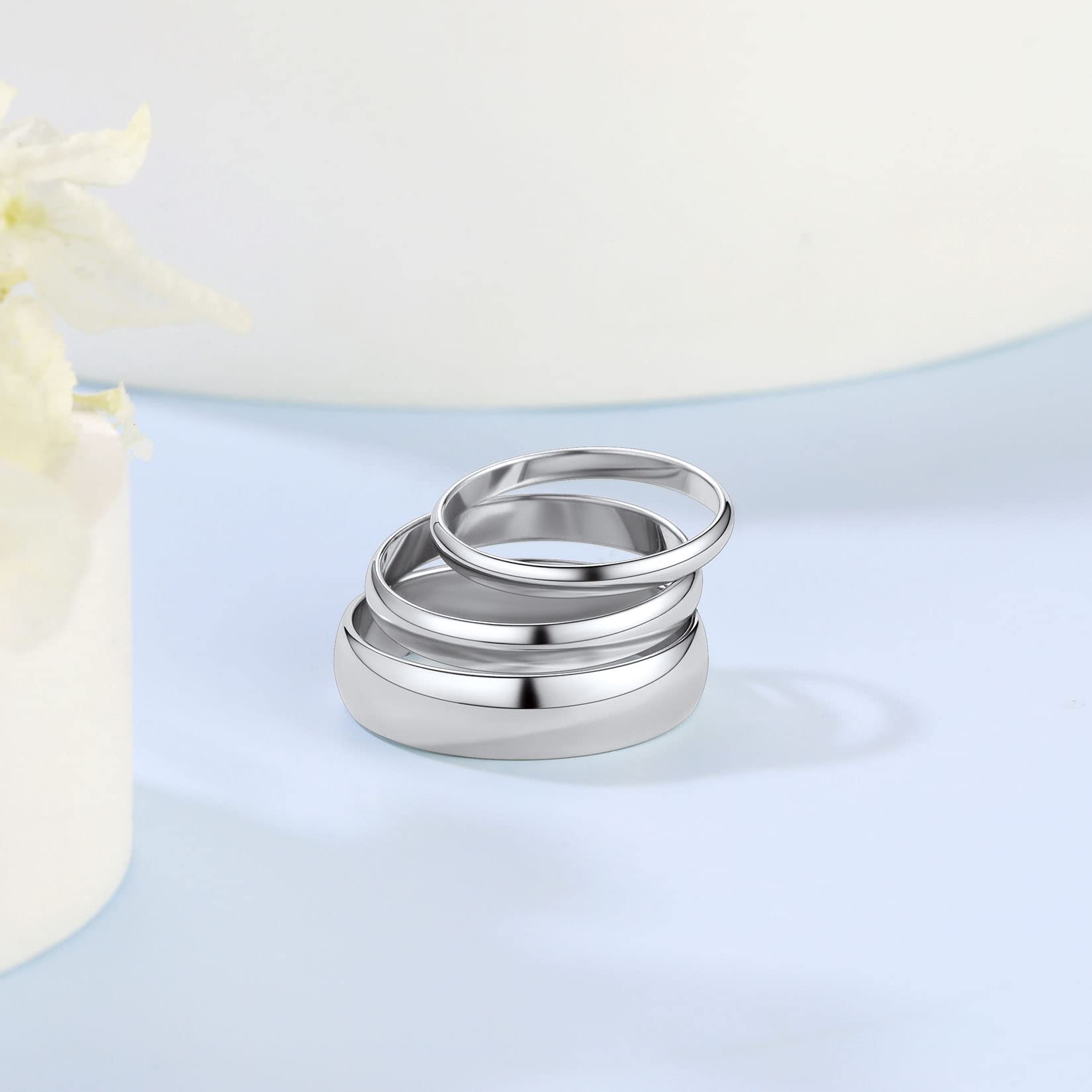 Suplight Anello Donna a Fascia in Argento Sterling 925 Misura 7-27 Anelli Intrecciati 1.5mm, Anello a Fascia 2mm/3mm/5mm, Colore Argento/Nero/Oro Rosa Fedina Fidanzamento Matrimonio Confezione Regalo