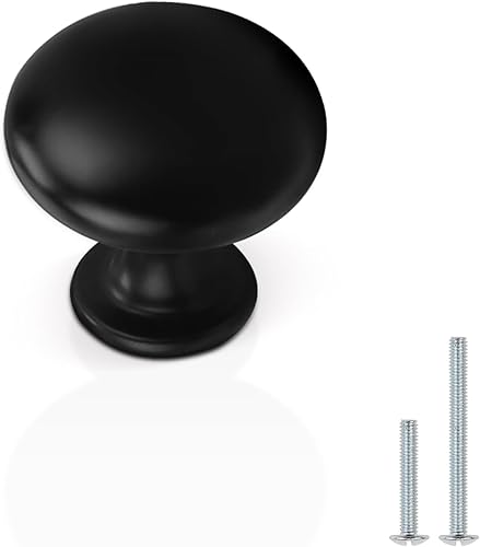 Miniatura 8 de Probrico Paquete de 25 pomos negros para gabinete, tiradores y manijas sólidas para cajones de armario de cocina, herrajes para muebles