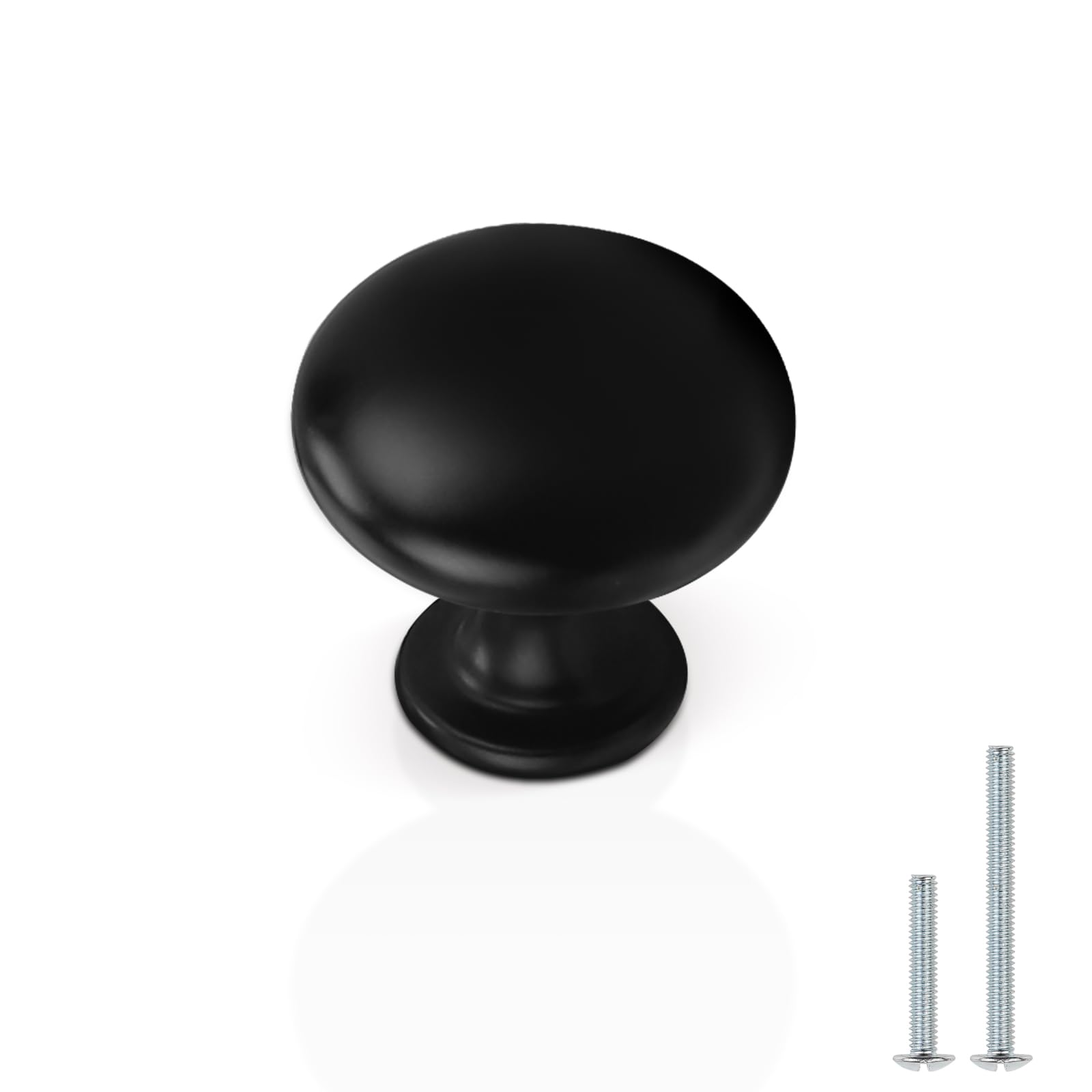 Boutons de placard ronds noirs en finition mate haute qualité pour tiroir