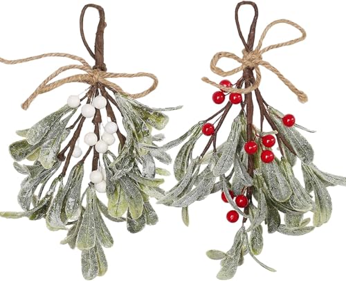 DAHI 2pcs Künstliche Mistelzweig Zum Aufhängen Weihnachts-Misteldekoration mit…
