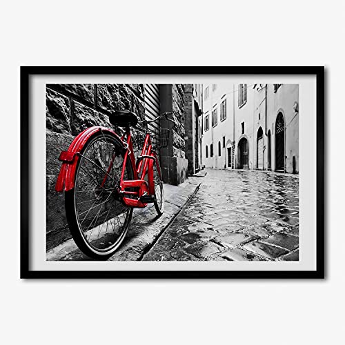 Tableau moderne Tulup 70x50 avec peinture de vélo rouge et cadre de qualité