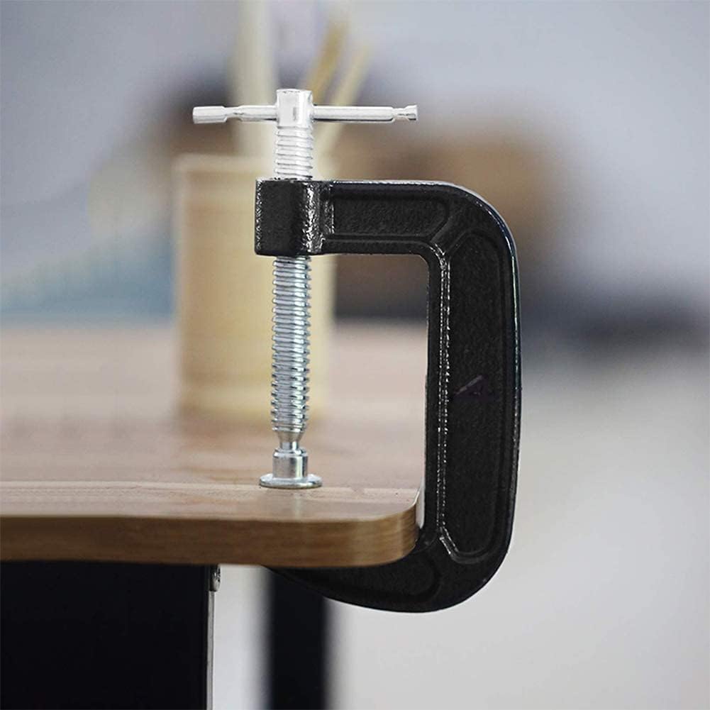 Juego de abrazaderas en C de 2 pulgadas, abrazadera C de acero resistente para carpintería, soldadura y construcción (2 piezas)