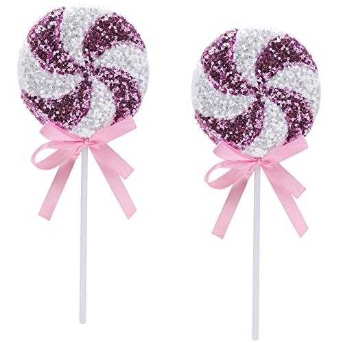 Christmas Concepts® Pack de 2 Piruletas de Lentejuelas Brillantes Gigantes de 36 cm Decoración navideña - Adornos para árboles de Navidad - 5 Colores Disponibles Cover