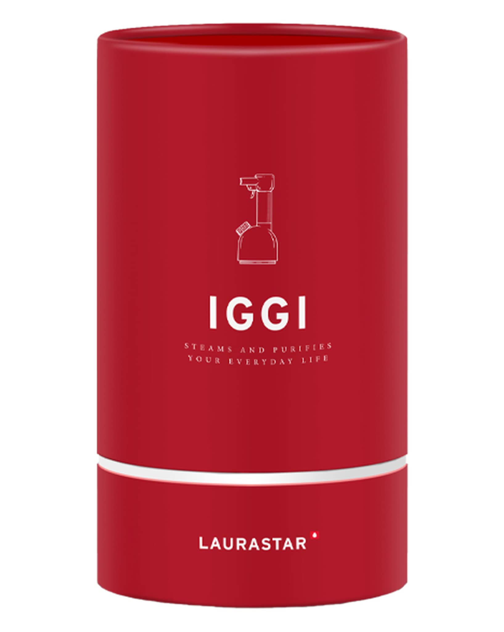 Laurastar IGGI Intense Red Défroisseur Vapeur à Main,Défroisse et Purifie les Textiles, Compact Nomade et Design (rouge)