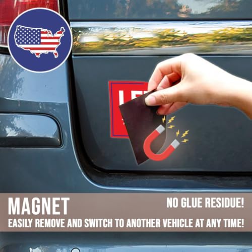 Image of Magnet Sticker Subtle Let's Go Taco Magnetic Anti Funny Leftist Feminist Social Justice Human Rights Red Magnet for Bumper, Refrigerator, Cruise Door, Car, Truck 7.5x3.75in