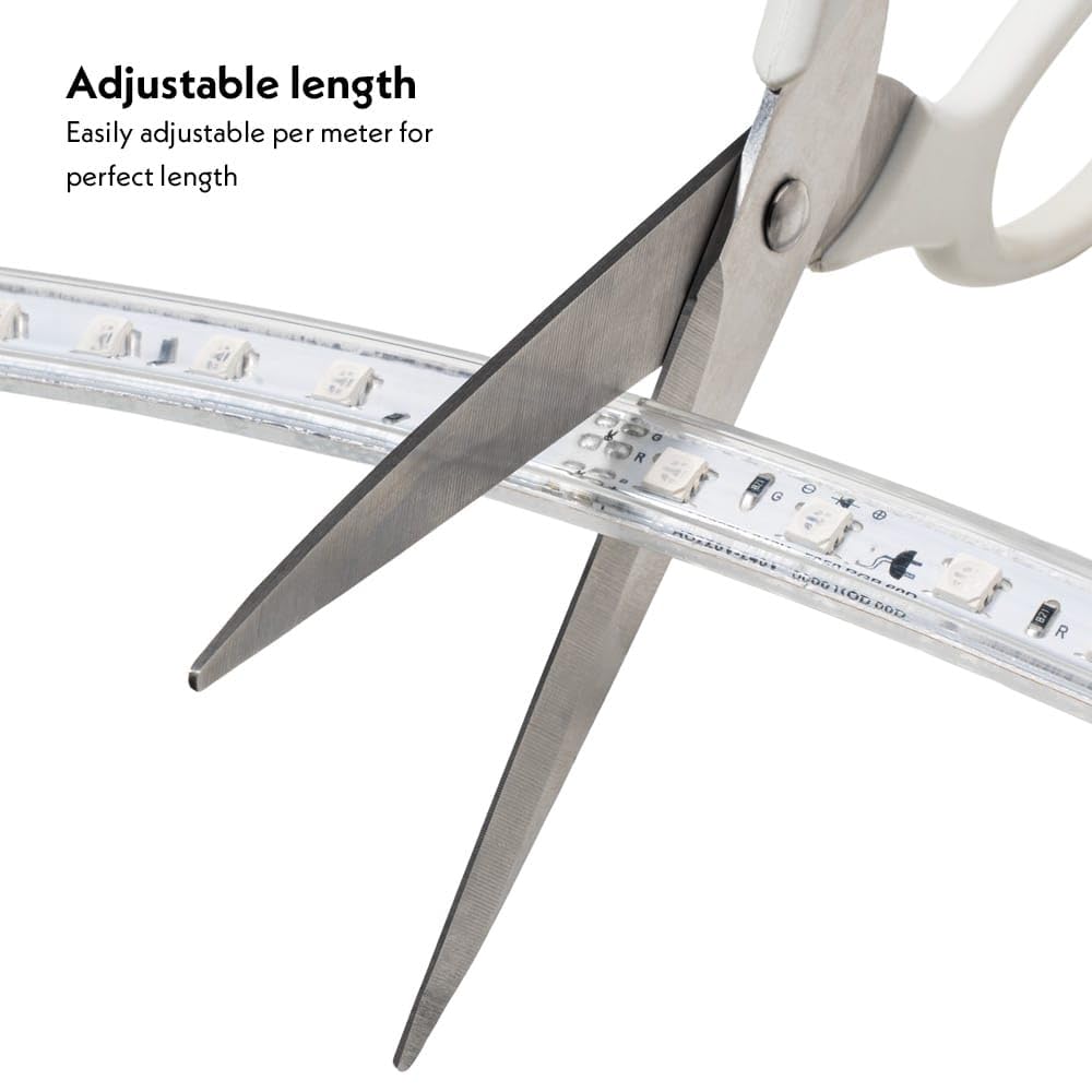 HOFTRONIC - Flex60 RGB LED Streifen 10 m 80 W Dimmbar IP65 2600lm 60 LEDs/m UV-beständig Kürzbar pro 100 cm Flexibles LED Lichtband für Bad Spiegel & Indirekte Beleuchtung