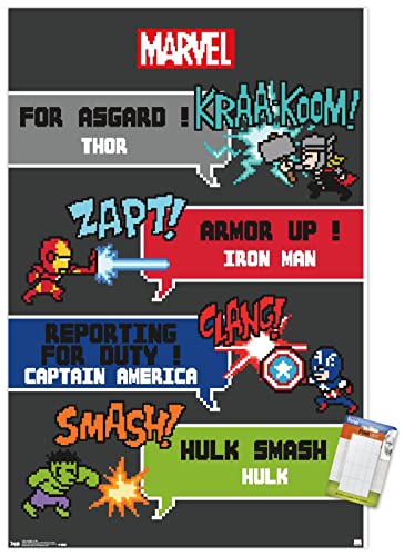 Poster Avengers Marvel style 8 bits pour décorer une salle de jeux ou une chambre