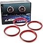 iJDMTOY 4pc Sports Red Aluminum Air Conditioner Vent/Opening Decoration Cover Trims Compatible with 2015-2020 Audi A3 S3 RS3