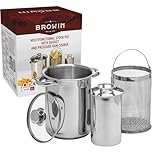 BROWIN Stainless Steel Kit : 4L Pasta/Asparagus Pot + 1.5kg Ham Cooker 313515 | Press for Making Healthy Homemade Meats | Steamer Cooker with Basket and Lid