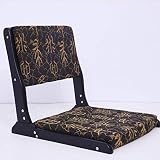 WEWE Silla de Piso sin Patas Japonesa Silla de Respaldo de Madera Silla Perezosa Cojín Silla de Sala de Tatami Silla...