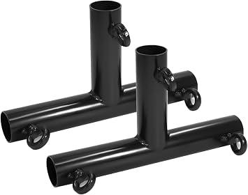 Aoneky 1 3/8 2pcs 3 Way T Shaped Corner Canopy Fitting - Fits 1" EMT 1" Galvanized Pipe 1-3/8" Fence Top Rail - Cage Frame Corner Kit for Golf Basebal Batting Cage