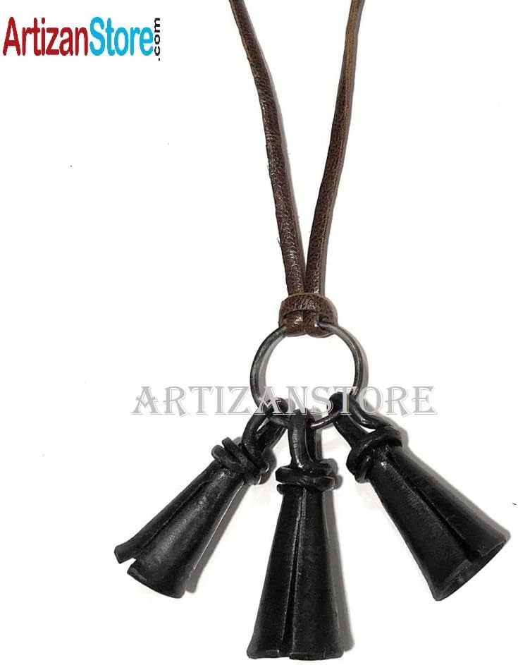 ARTIZANSTORE Shamanic Bell charm, Hand Forged Pure Iron Bell Necklace