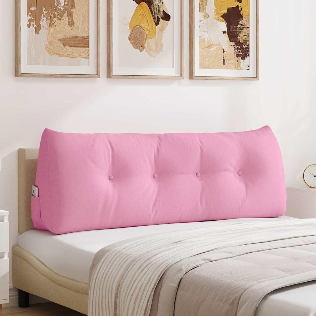 Moderno cuscino per la schiena rosa, 140 x 24 x 50 cm, in tessuto vellutato con design ergonomico e imbottitura in poliestere, con cerniera per una facile pulizia, ideale