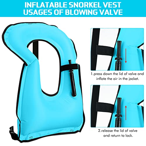 image for Jerify 4 Pcs Inflatable Snorkel Vest Adults, Portable Swim Vest Jacket