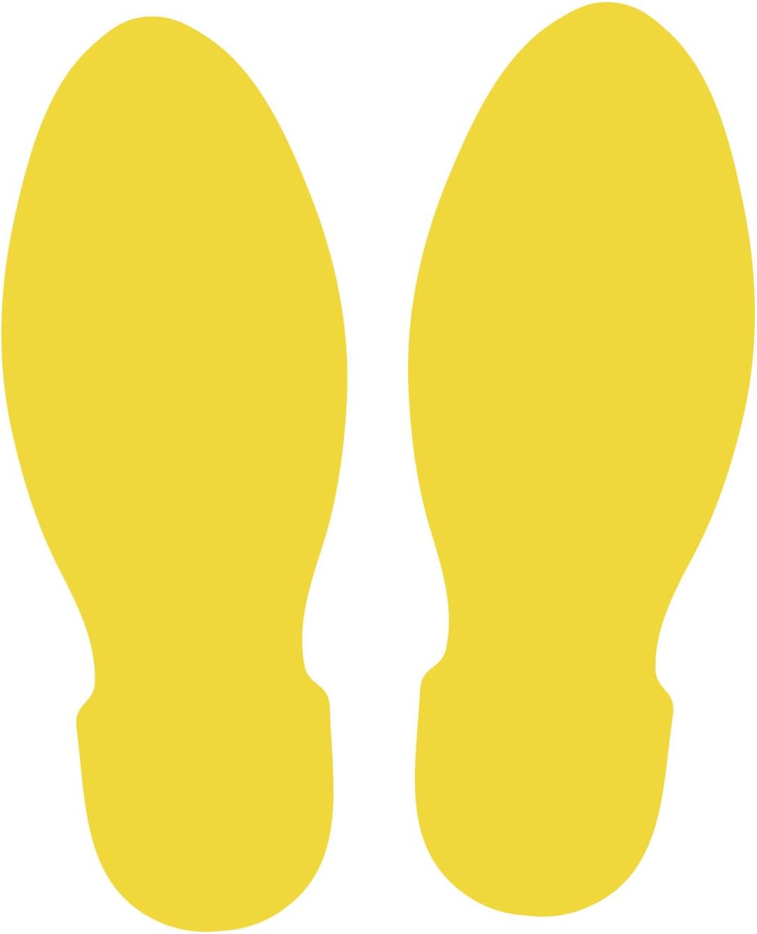 LiteMark 9 Inch Unifoot Footprint Stickers Safe for Floors and Walls - Straight Feet Design Medium - (6 Pairs)