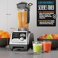 Arendo – Hochleistungsmixer 2000 Watt - Standmixer Edelstahl - 2 Liter Fassungsvermögen – mit Display - 9 Geschwindigkeitsstufen – hochwertige Edelstahl-Messereinheit – 3 voreingestellte Programme – Ansicht 5