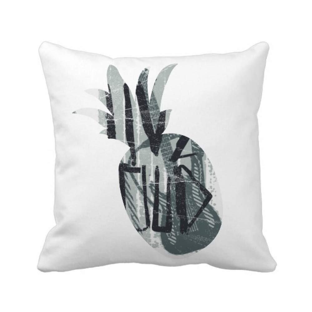 Housse de coussin graphique jazz ananas gris au motif imprimé de haute précision