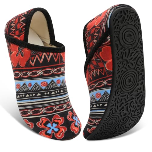 Image of Fires Womens Mens Slippers with Rubber Sole Soft-Lightweight House Slipper Socks Around House Shoes Non Slip Indoor /Outdoor