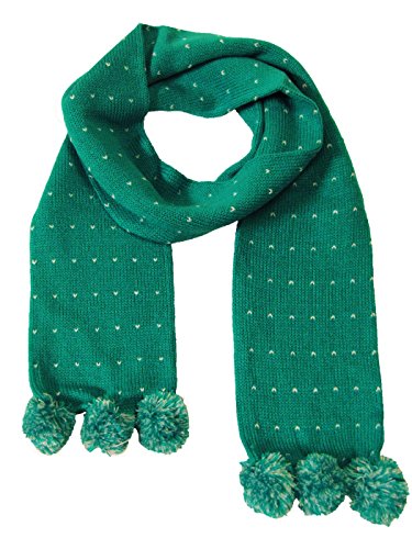 COUVER Girls Winter Pom-Pom Soft Acrylic Scarf with Heart[1 piece]