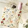 Crilemonis Floral Canvas Tote and Makeup Bag Set - Reusable, Washable, and Foldable for Women, Ideal for Travel, Work, and Daily Use #2