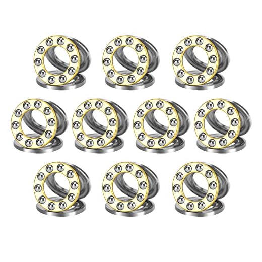 HiPicco Thrust Ball Bearings, 10pcs F9-20M Miniature Plane Axial Ball Bearing 3-in-1, 9mm x 20mm x 7mm Chrome Steel Single Direction