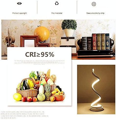 ELINKUME Spiral LED Table Lamp, Curved LED Desk Lamp, Modern Minimalist Design, 12W Warm White Light, Creative Acrylic LED Modeling Lamp Perfect for Bedroom Living Room (White)
