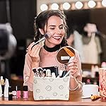 WLLWOO Makeup Bag-2pcs Smile Face Corduroy Cosmetic Bag Zipper Interior Waterproof Pencil Case Coin Purse Travel Toiletry Small Makeup Pouch For Women - Image 3