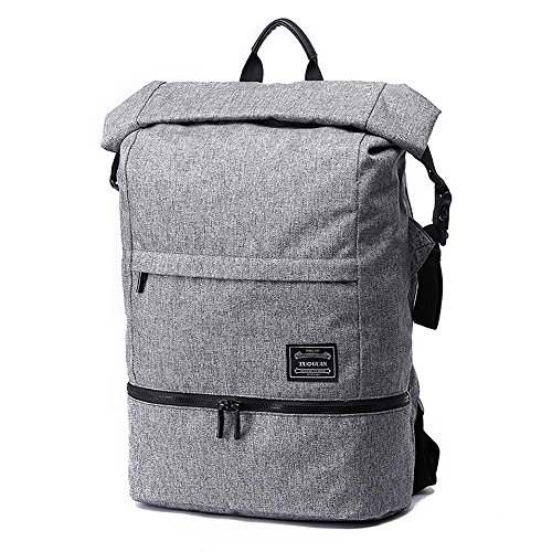 Wasserdicht Kurierrucksack mit Diebstahlschutz Laptopfach für 15,6´´ Rucksack Daypack für Sport Schule Fahrrad (Grau)