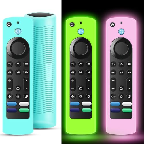 Pacote com 3 capas de silicone para controle remoto compatível com Toshiba e Insignia Fire TV, leve,