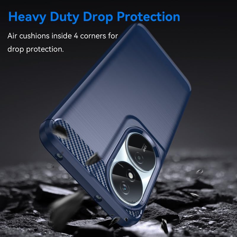 Image of Hybrid Carbon Fiber Back Case for Honor X7B (Blue)