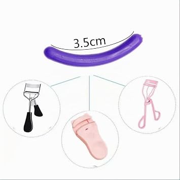 Eyelash Curler Fills Pads Pack of 24 Eyelash Curler Refill Pads Silicone Eyelash Curler Replacement Pads Rubber Seal with Transparent Storage Box for Universal Eyelash Curler Purple