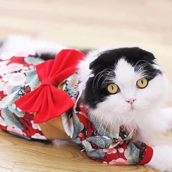 Amazon ペット服 愛犬用着物 犬の服 猫の服 和風 和柄 年賀状 インスタ映え かわいい 犬用 猫用 可愛い 変装 ドッグウェア ペット用品 犬服 猫服 プレゼント クリスマス 着脱簡単 ペット ペット用品 ペットグッズ 撮影用 おしゃれ 秋冬 暖かい 着物 Japhot