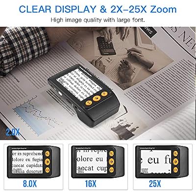 Eyoyo Portable Digital Video Magnifier Electronic Reading Aid 3.5 Inch LCD Screen for Low Vision 2x-25x Zoom Foldable Handle