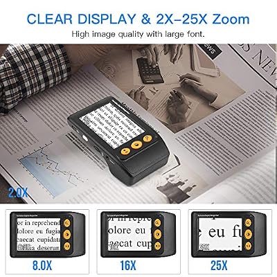 Eyoyo Portable Digital Video Magnifier Electronic Reading Aid 3.5 Inch LCD Screen for Low Vision 2x-25x Zoom Foldable Handle
