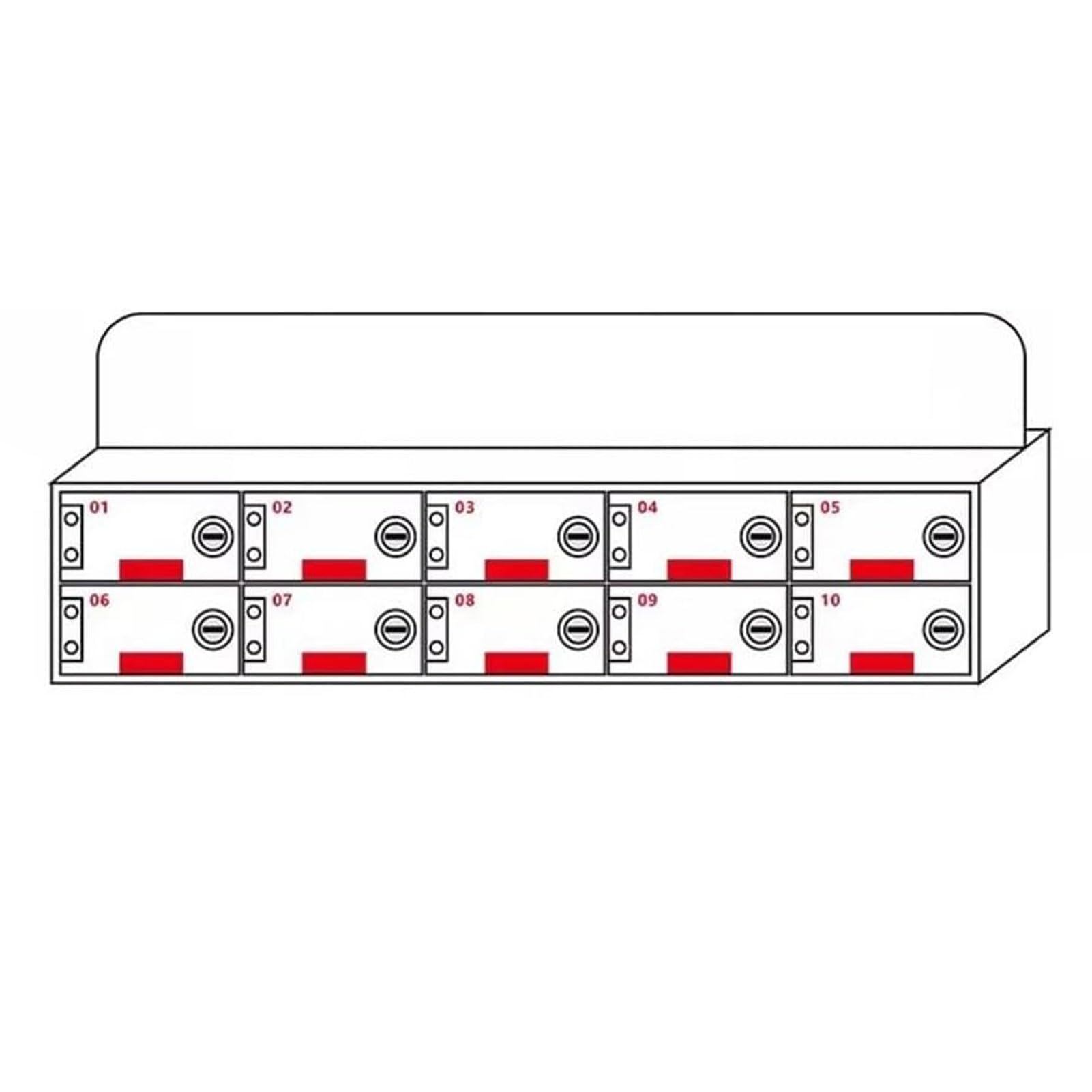 Genérico Caja Protectora acrílica para teléfono, Armario de Almacenamiento para teléfonos móviles con 10 Compartimentos y cerraduras. (White 52.5 * 18.5 * 11.2cm)