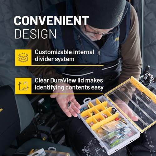 Image of Plano EDGE Flex 3600 Tackle Storage, Includes 38 Flex Dividers, Gray and Yellow, Customizable Waterproof Tackle Box Organization, Rustrictor Rust-Resistant Technology
