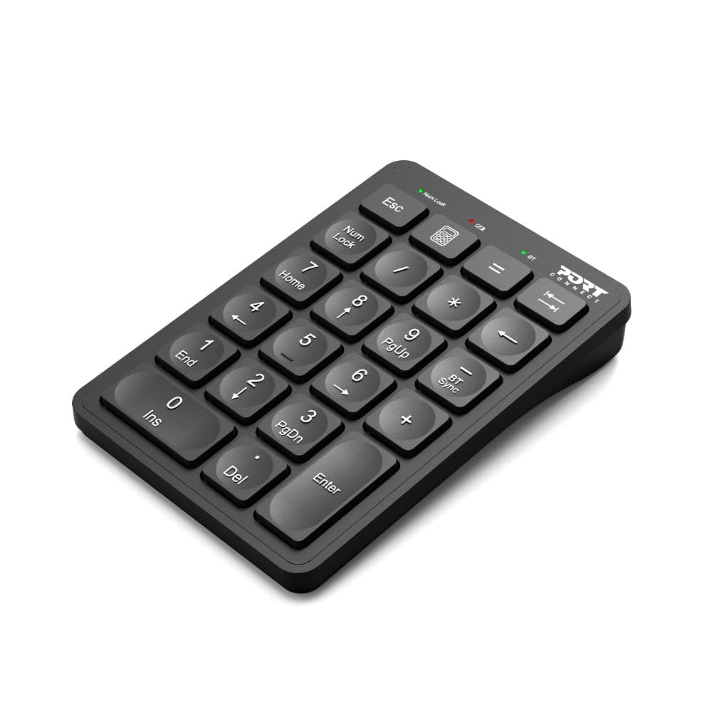 Port Connect pavé numérique pc Bluetooth Rechargeable USB-c Slim Noir