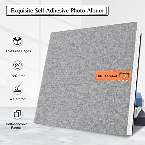 Loveer Photo Album Self Adhesive Scrapbook Album For 4X6 5X7 8X10 Pictures, Linen Cover 40 Sticky Pages Diy Memory Book,Birthday Gifts For Women Mom Wedding Baby Family Travel #TOP1