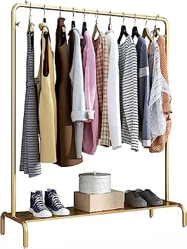 Heavy Duty Metal Coat Rack with Shelves Floor Standing Retail Display for Clothing Nization100X40X150Cm