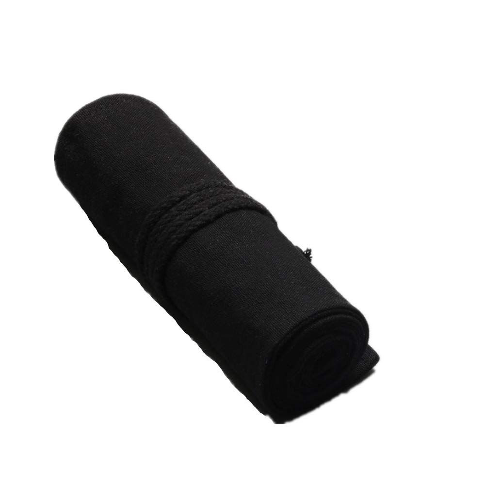 JSLAI Pencil Bag Canvas Pencil Case 72 Hole can be Rolled Up Large Capacity Sketch Color Pencil Bag