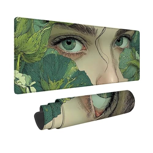 Tapis de souris XXL vert 80x40cm pour gamer et bureau PC hjw2601G2