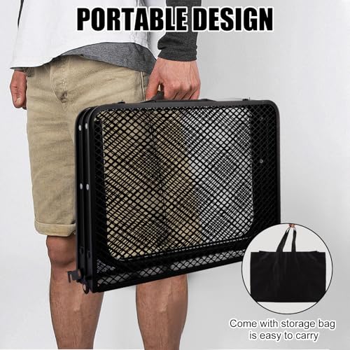 DAJAVE Portable Camping Table Folding Picnic Table Small Foldable BBQ Table Black Camping Table for Outdoor Picnic, BBQ, Patio - Image 6
