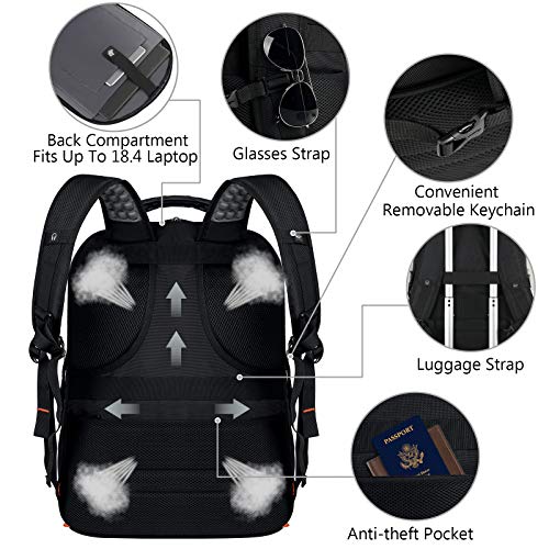 Image of VECKUSON 18.4 Laptop Backpack for Men, 55L Extra Large Gaming Laptops Backpack,TSA Friendly Flight Approved and RFID Anti-Theft Pocket