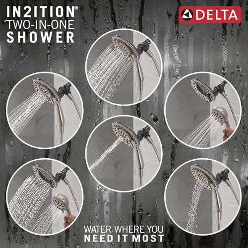 Delta 4-Setting In2ition 2-in-1 Dual Shower Head with Clarifi Standard Shower Filter Attachment, Brushed Nickel Shower Head with Filter, SpotShield Brushed Nickel 7SF110BSN by DELTA - Image 5